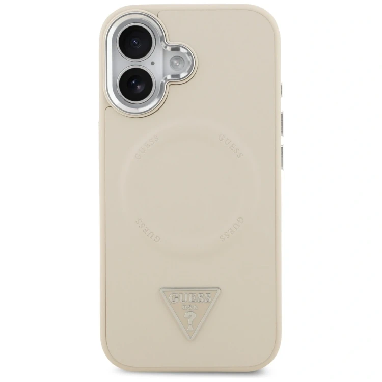 Etui Guess Triangle Logo MagSafe do Apple iPhone 17 beżowy