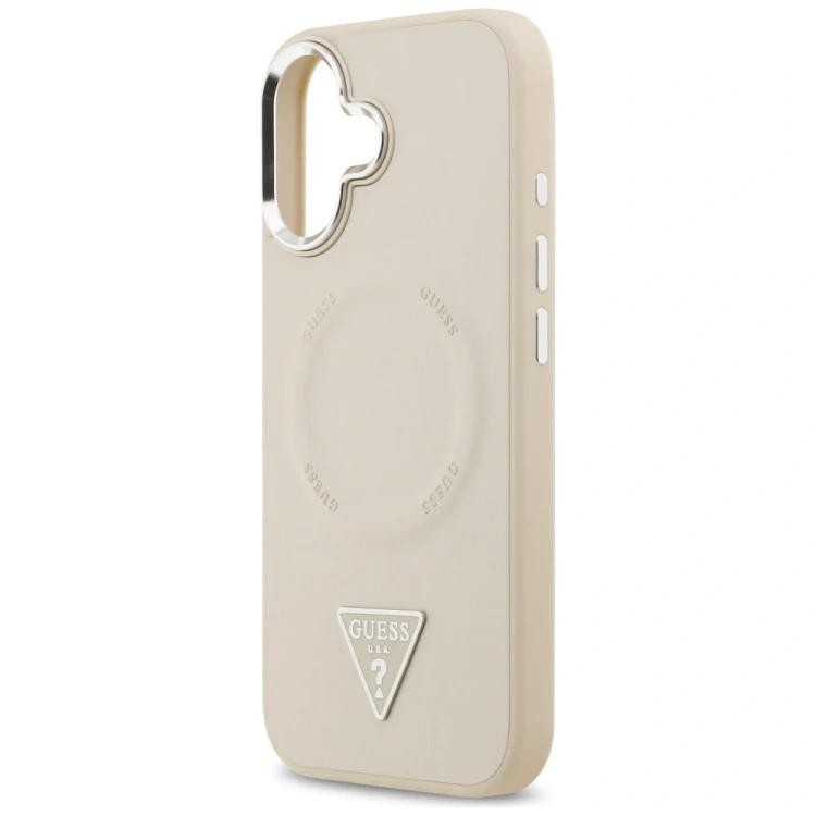 Etui Guess Triangle Logo MagSafe do Apple iPhone 17 beżowy