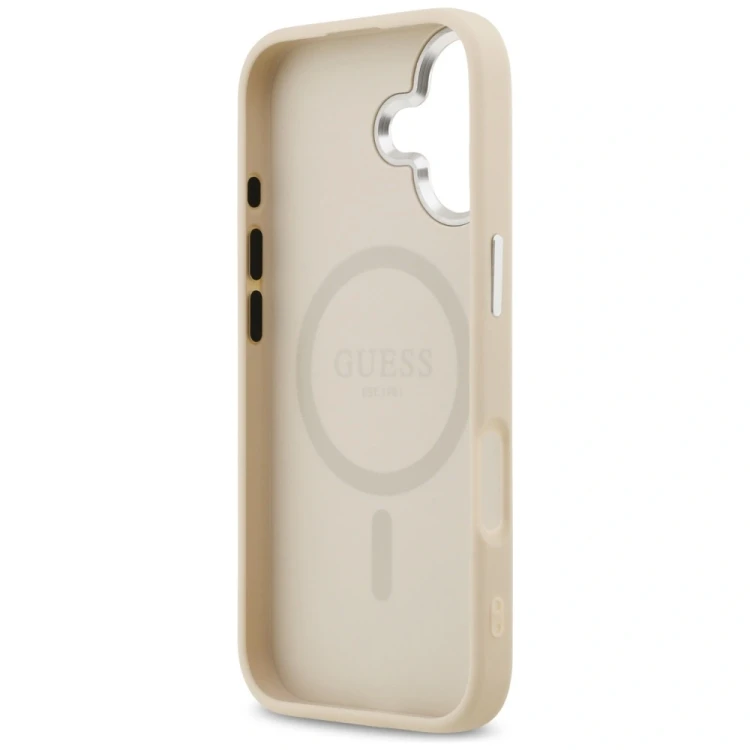 Etui Guess Triangle Logo MagSafe do Apple iPhone 17 beżowy