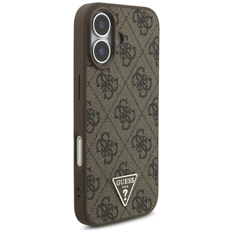 Etui Guess 4G Strap Triangle Logo MagSafe do Apple iPhone 17 brązowy
