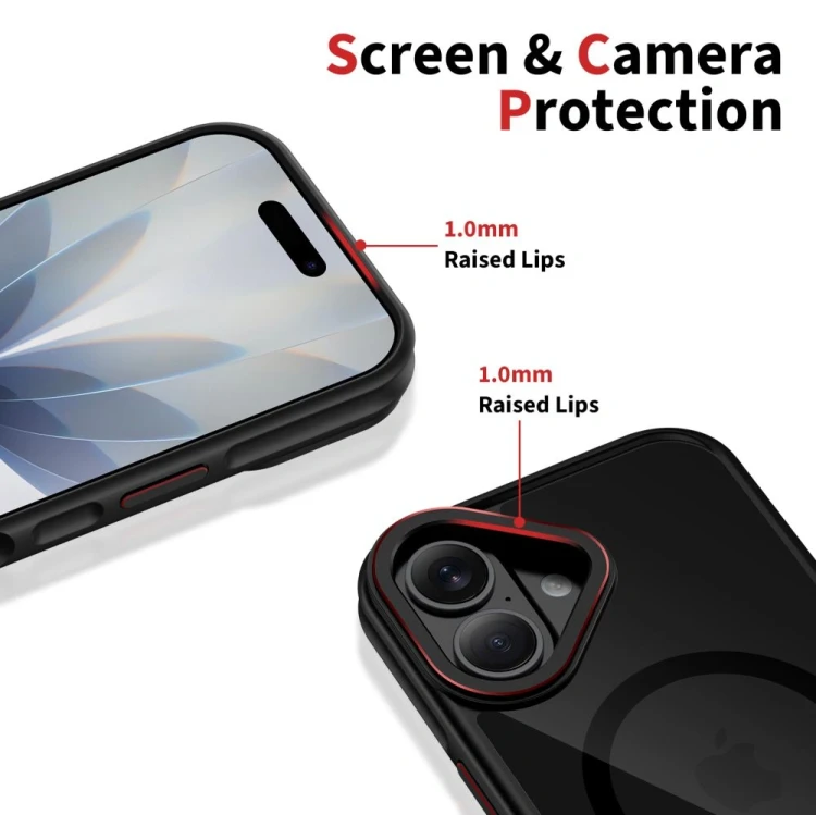 Etui Tech-Protect MagHybrid MagSafe do Apple iPhone 17 Black/red