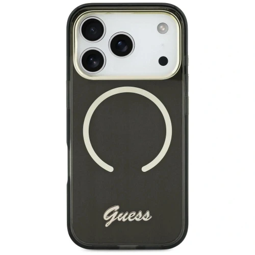 Etui Guess IML Script Metal MagSafe do Apple iPhone 17 czarny