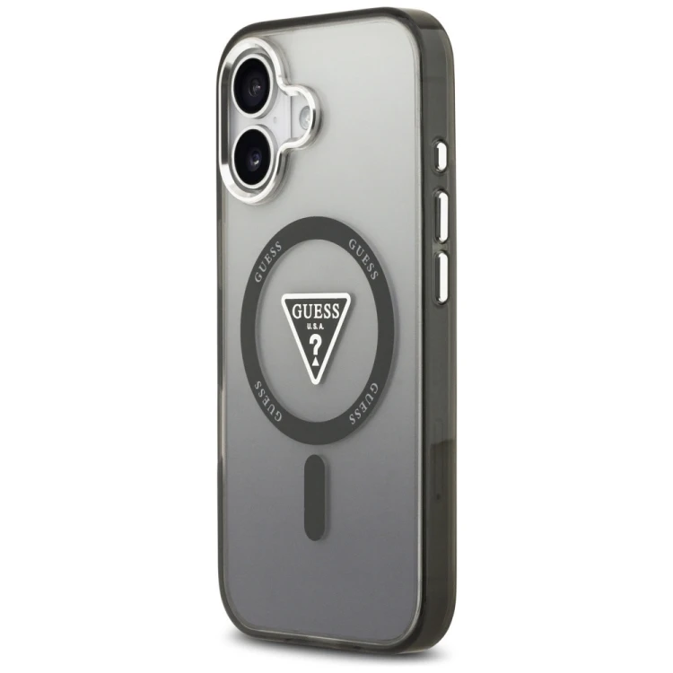 Etui Guess IML Gradient Triangle Logo MagSafe do Apple iPhone 17 czarny