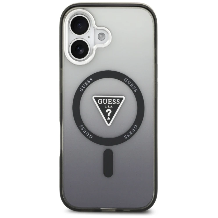 Etui Guess IML Gradient Triangle Logo MagSafe do Apple iPhone 17 czarny