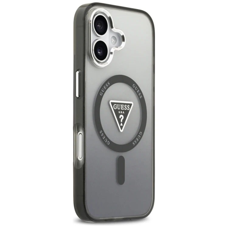 Etui Guess IML Gradient Triangle Logo MagSafe do Apple iPhone 17 czarny