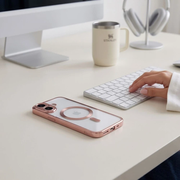 Etui Tech-Protect Magflex MagSafe do Apple iPhone 17 Shiny Rose Gold
