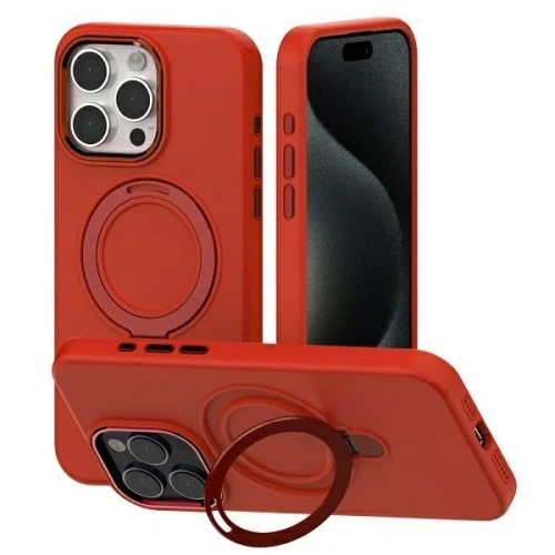 Etui Mercury MagSafe Stand Silicone do Apple iPhone 15 Pro Max czerwony