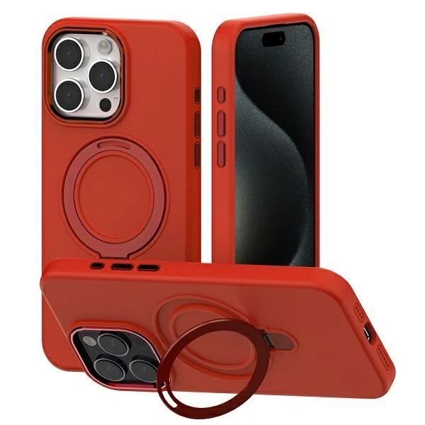 Etui Mercury MagSafe Stand Silicone do Apple iPhone 15 Pro Max czerwony