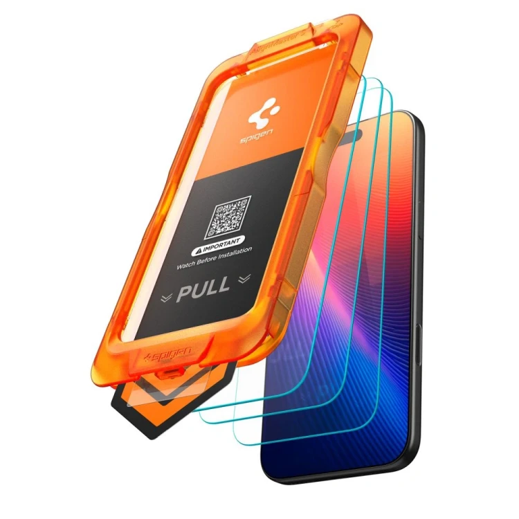 Szkło hartowane Spigen Alm Glas.tr Slim do Apple iPhone 17 Clear [3 PACK]