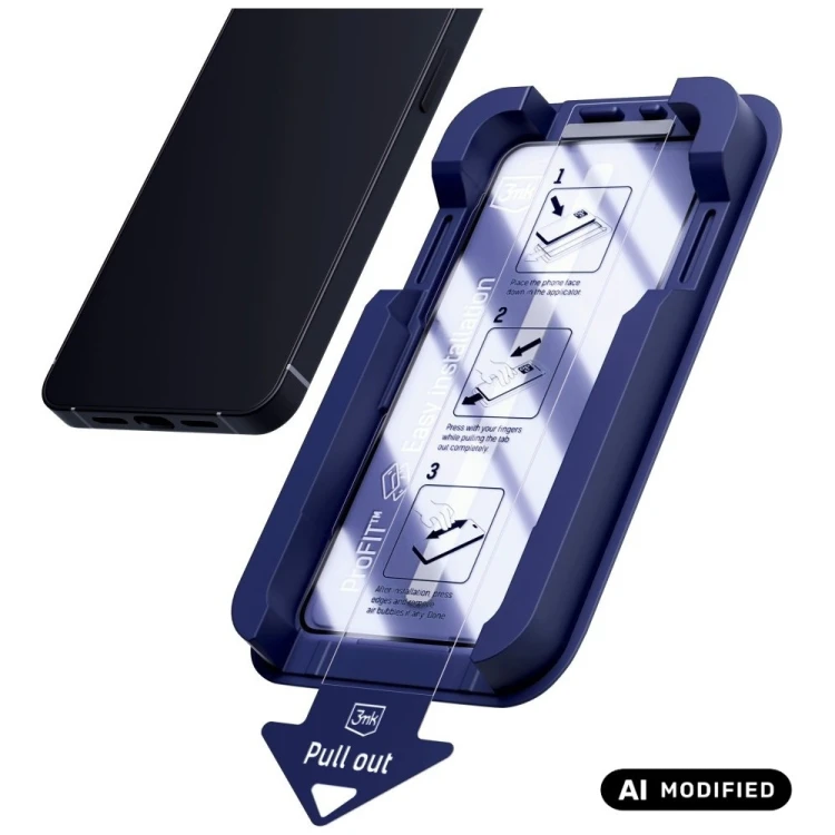 Szkło hartowane 3MK HardGlass Max z aplikatorem do Apple iPhone 15 Pro czarny