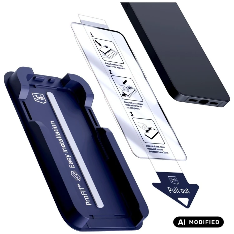 Szkło hartowane 3MK HardGlass Max z aplikatorem do Apple iPhone 15 Pro czarny