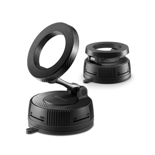 Uchwyt samochodowy na kokpit / szybę Spigen MFT36 Vacuumlock Magnetic MagSafe Dashboard Car Mount Bl