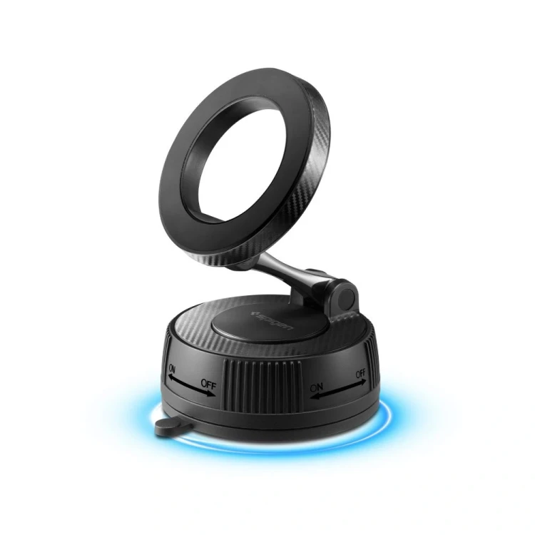 Uchwyt samochodowy na kokpit / szybę Spigen MFT36 Vacuumlock Magnetic MagSafe Dashboard Car Mount Bl