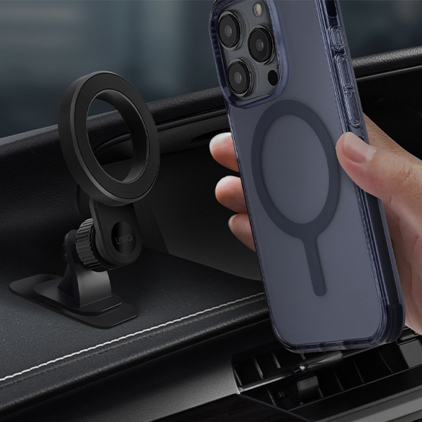 Uchwyt samochodowy magnetyczny na kokpit UNIQ Trelix Car Dash Mount czarny/midnight black