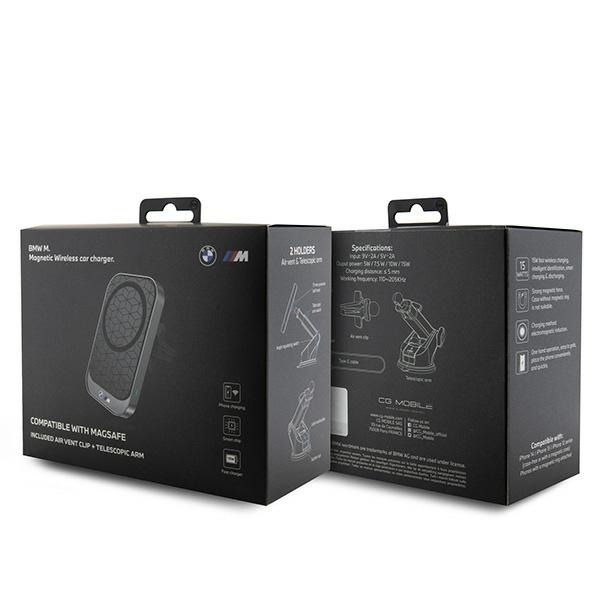 Uchwyt samochodowy BMW BMMWCCMPGPK 15W na kokpit / do szyby / do kratki nawiewu czarny/black MagSafe