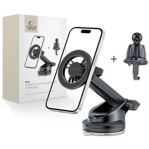 Uchwyt samochodowy do kratki / na szybę / na kokpit Tech-Protect N56 Magnetic MagSafe Dashboard & Ve