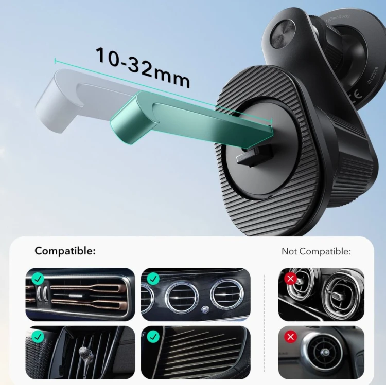 Uchwyt samochodowy do kratki ESR OmniLock Magnetic MagSafe Vent Car Mount Black