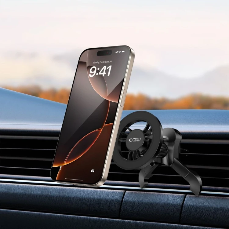 Magnetyczny uchwyt samochodowy do kratki Tech-Protect N56 Magnetic MagSafe Stable Vent Car Mount Bla