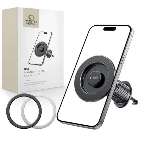 Magnetyczny uchwyt samochodowy do kratki Tech-Protect N58 Magnetic MagSafe Vent Car Mount Black