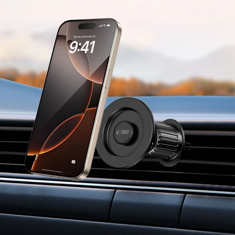 Magnetyczny uchwyt samochodowy do kratki Tech-Protect N58 Magnetic MagSafe Vent Car Mount Black