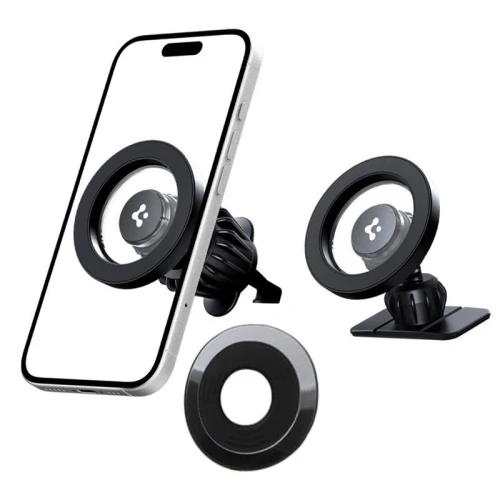 Uchwyt samochodowy na kokpit / do kratki Spigen MFT13 Magnetic MagSafe Dashboard & Vent Car Mount Bl