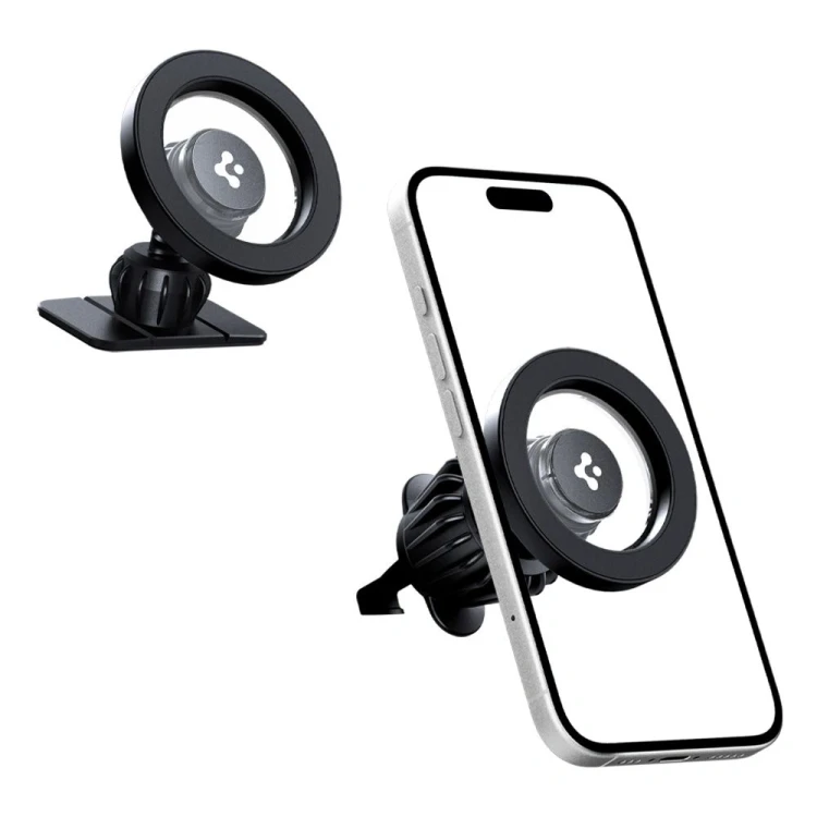 Uchwyt samochodowy na kokpit / do kratki Spigen MFT13 Magnetic MagSafe Dashboard & Vent Car Mount Bl