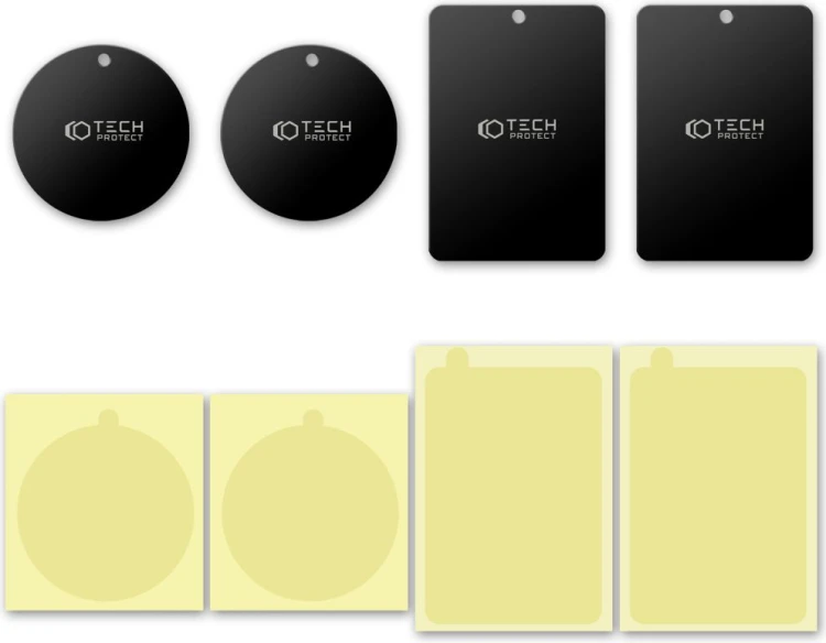 Blaszki do uchwytu magnetycznego Tech-Protect Metalplate Magnetic Car Mount Black [4 PACK]