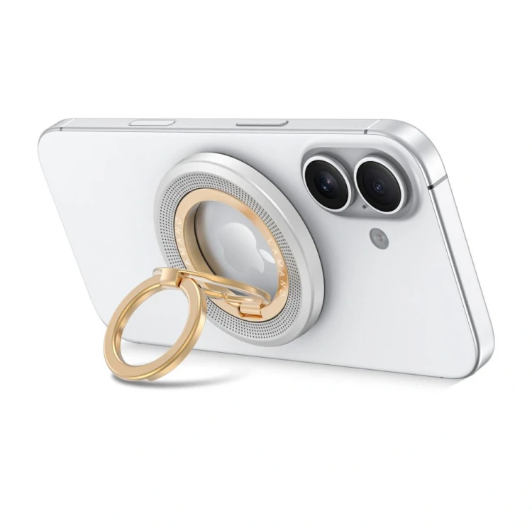 Uchwyt magnetyczny na palec Tech-Protect MMR700 Lamano Magnetic MagSafe Phone Ring Titanium/gold