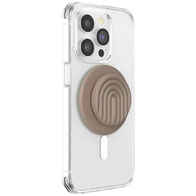 Uchwyt i podstawka do telefonu PopSockets MagSafe Round PopOut Latte Curves MagSafe beżowy