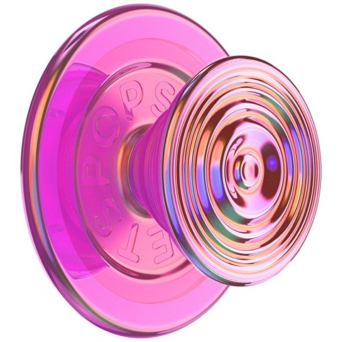 Uchwyt i podstawka do telefonu PopSockets Round Ripple Iridescent Aviation Opalescent MagSafe różowy