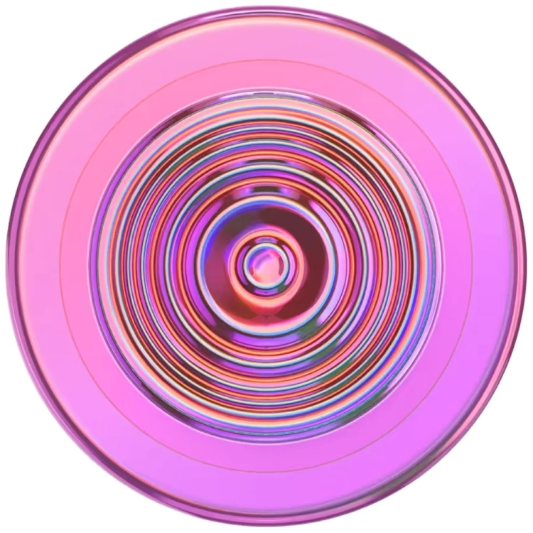 Uchwyt i podstawka do telefonu PopSockets Round Ripple Iridescent Aviation Opalescent MagSafe różowy
