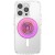 Uchwyt i podstawka do telefonu PopSockets Round Ripple Iridescent Aviation Opalescent MagSafe różowy