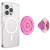 Uchwyt i podstawka do telefonu PopSockets Round Ripple Iridescent Aviation Opalescent MagSafe różowy