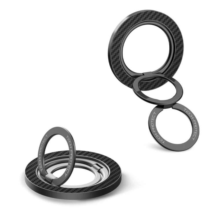 Uchwyt na palec, magnetyczny Tech-Protect MMR800 Magnetic MagSafe Phone Ring Carbon Black