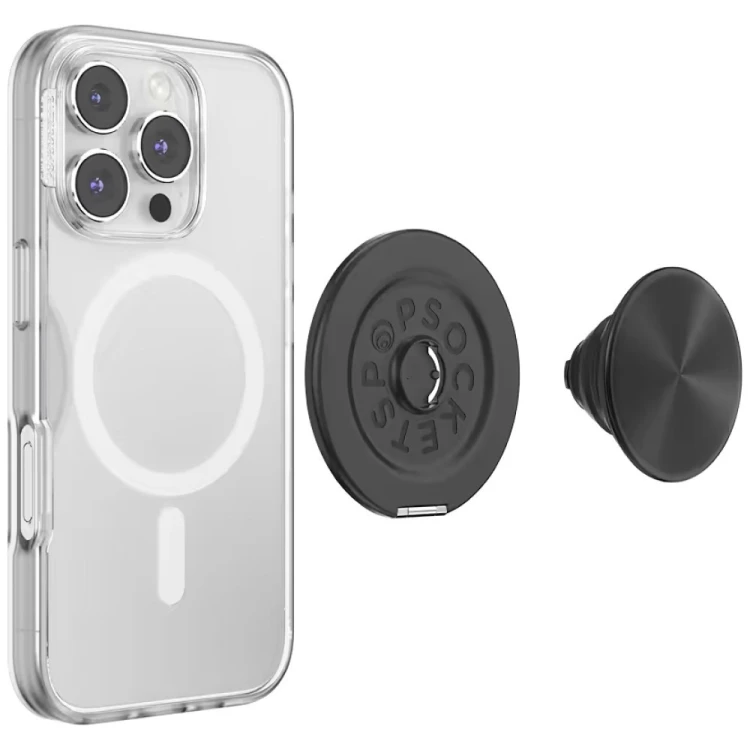 Uchwyt do telefonu PopSockets Aluminum Radial MagSafe czarny