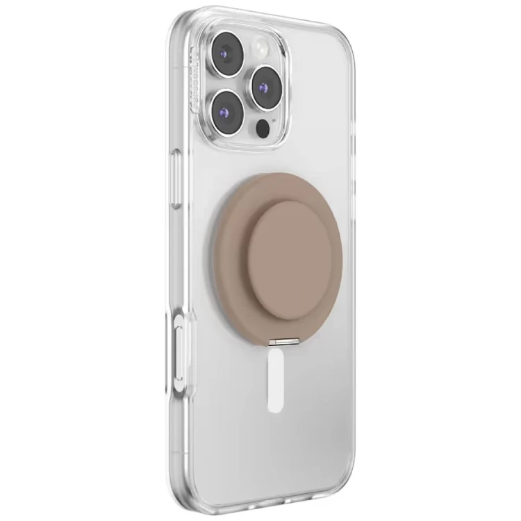 Uchwyt do telefonu PopSockets Kick-Out Grip Latte MagSafe beżowy