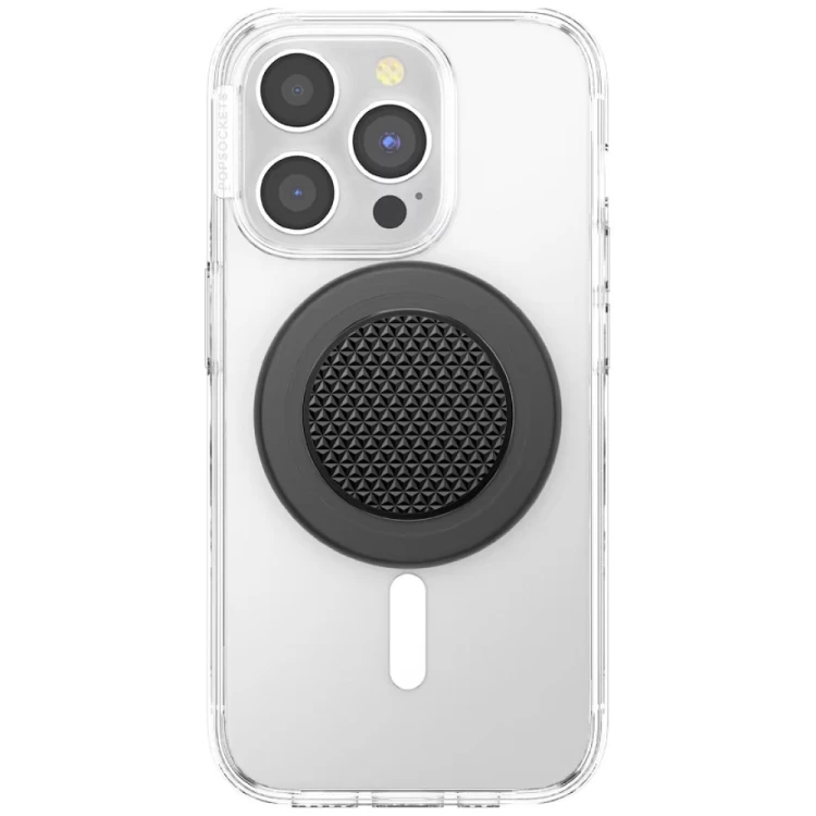 Uchwyt do telefonu PopSocket Round Aluminum Triangle Knurl Grip MagSafe czarny