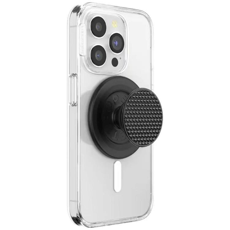 Uchwyt do telefonu PopSocket Round Aluminum Triangle Knurl Grip MagSafe czarny