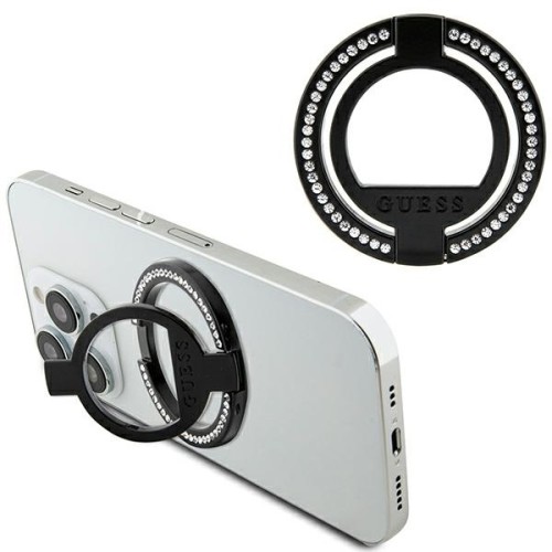 Uchwyt na palec Guess MagSafe Ring Stand GUMRSALDGK czarny/black Rhinestone