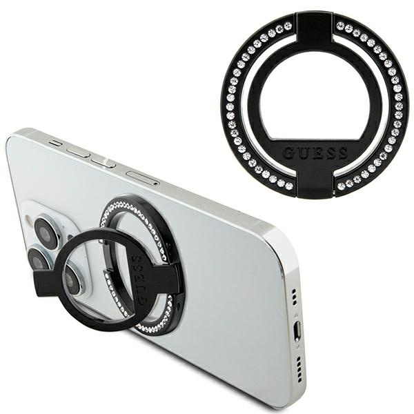 Uchwyt na palec Guess MagSafe Ring Stand GUMRSALDGK czarny/black Rhinestone