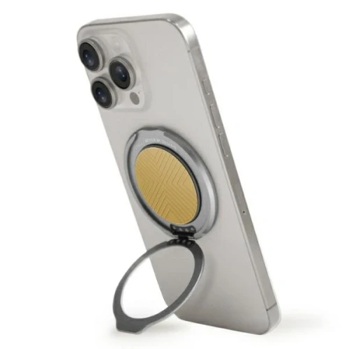 Magnetyczny uchwyt na palec z funkcją podstawki UNIQ Gripfit 360 Magnetic Mount&Kickstand żółty/cana