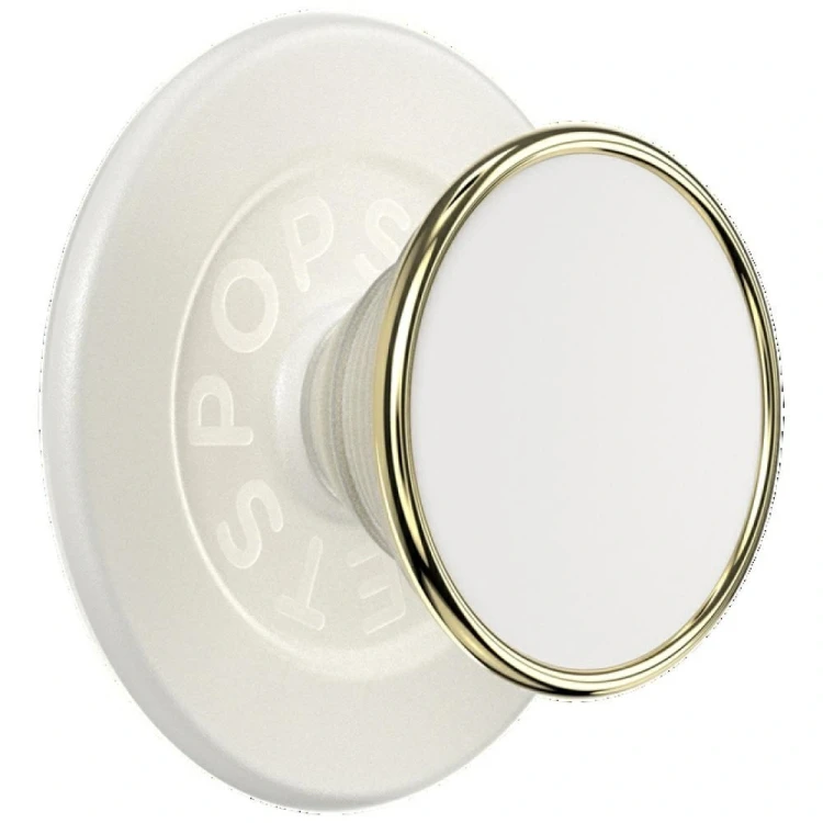 Uchwyt do telefonu POPSOCKETS Round Luxe Coconut Creme Enamel MagSafe beżowy