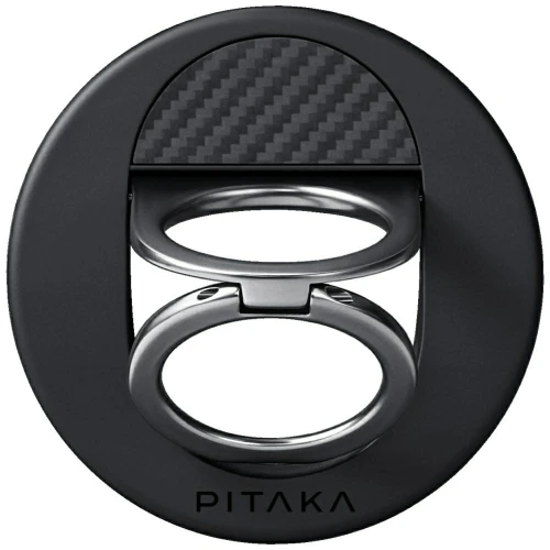 Uchwyt magnetyczny na palec PITAKA MagEZ Grip 3 MagSafe z funkcją podstawki czarno szary