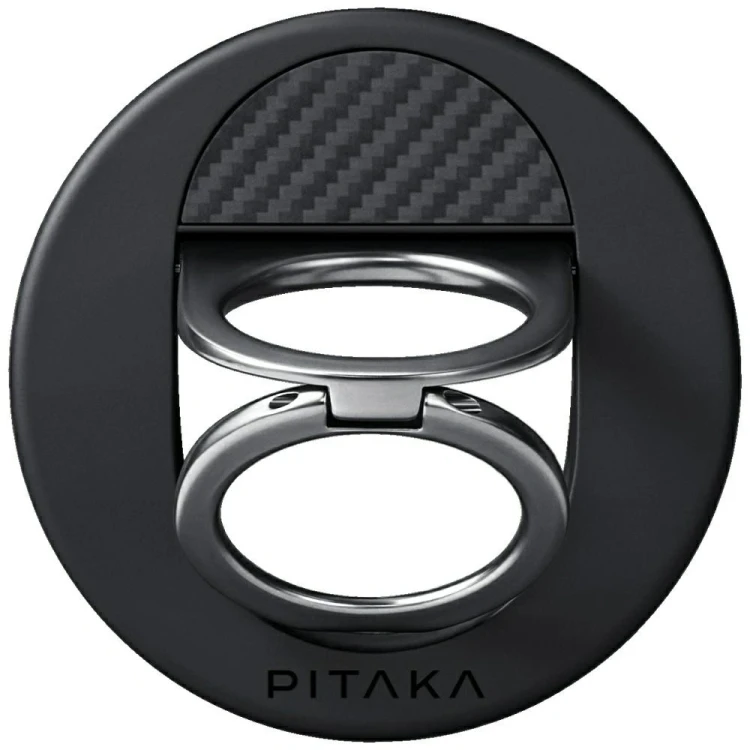 Uchwyt magnetyczny na palec PITAKA MagEZ Grip 3 MagSafe z funkcją podstawki czarno szary