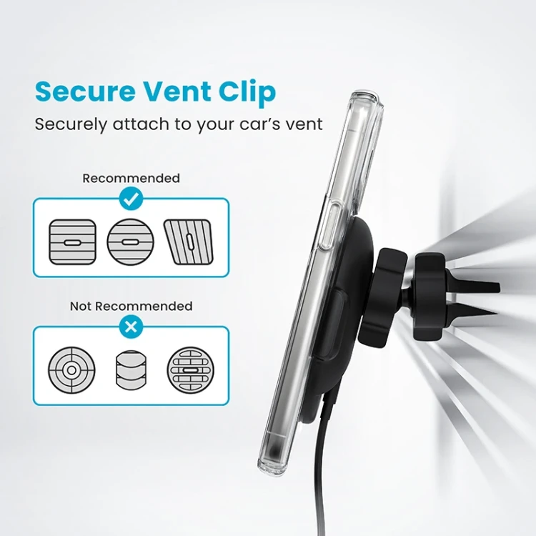 Uchwyt samochodowy do kratki Speck Charging Vent Mount + ClickLock MagSafe 15W (czarny)