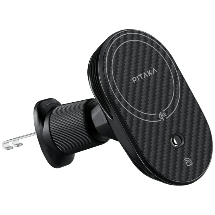 Uchwyt samochodowy z ładowarką bezprzewodową PITAKA MagEZ Pro 2 Qi2 15W NFC MagSafe czarno szary