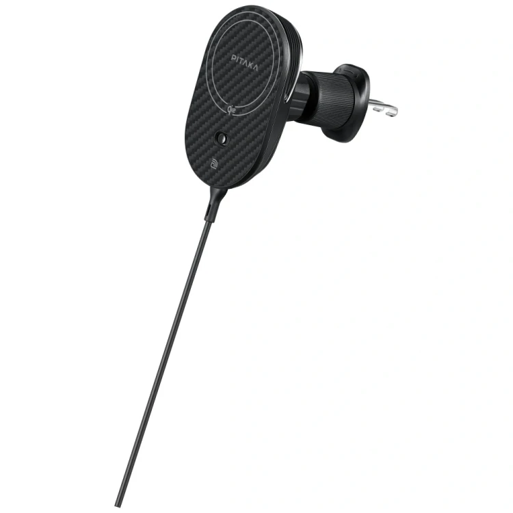 Uchwyt samochodowy z ładowarką bezprzewodową PITAKA MagEZ Pro 2 Qi2 15W NFC MagSafe czarno szary