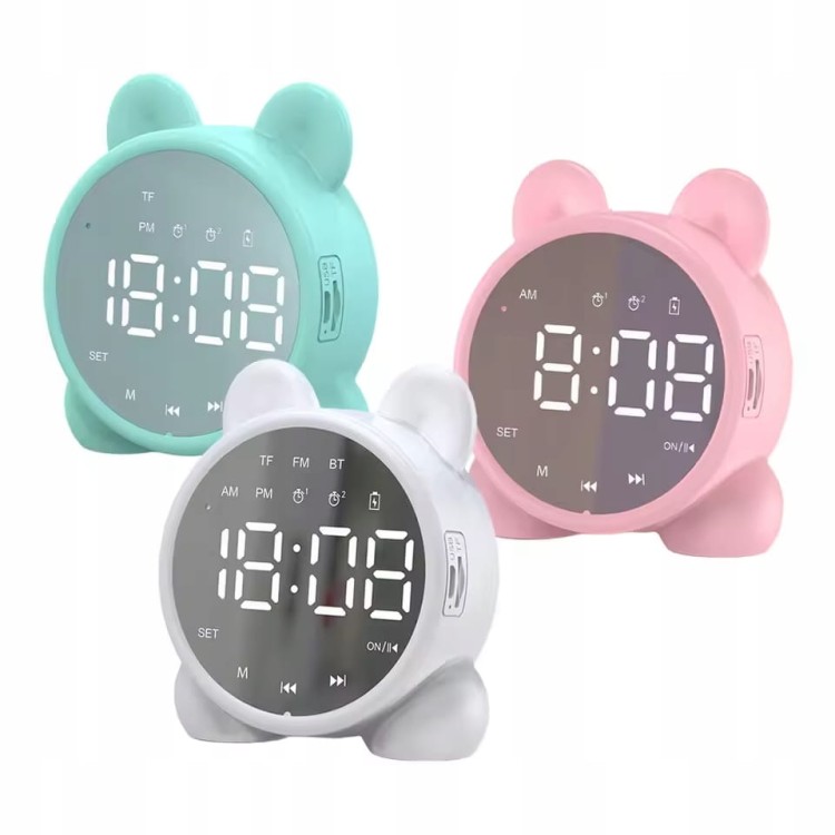 BUDZIK-ZEGAREK-LED-RADIO-FM-GLOSNIK-BLUETOOTH-BT-LUSTERKO-KOTEK-BIALY-Ksztalt-inny.jpg