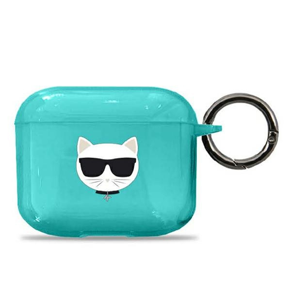 Etui Karl Lagerfeld KLA3UCHFL do AirPods 3 - Choupette, niebieskie
