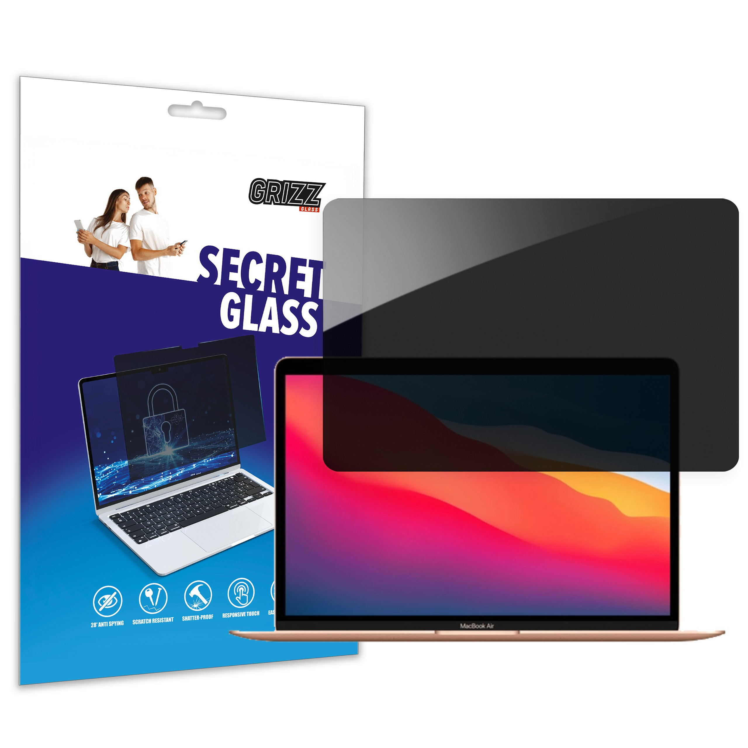 Matowe szkło prywatyzujące GrizzGlass SecretGlass - prywatność dla MacBook Air 13,3
